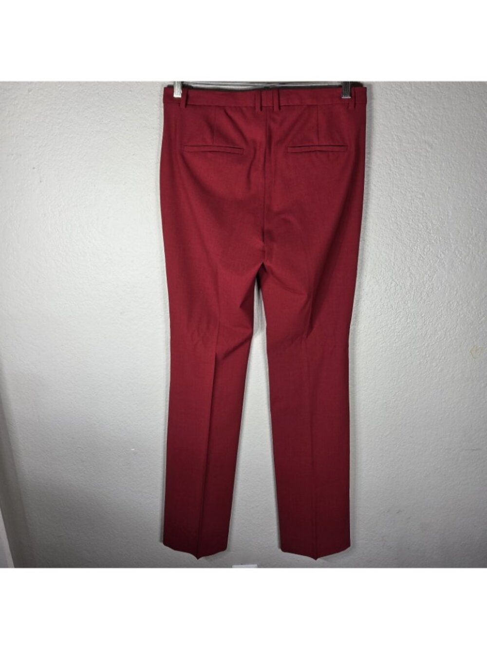 Theory Womens Red Wool Cupro Blend Flared Leg Dress Pants Size 4 Tailored - Picture 2 of 16